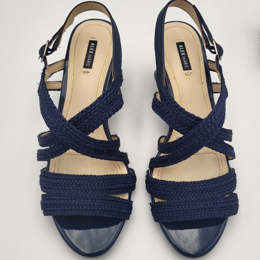 Navy Alex Marie Strappy Wedge